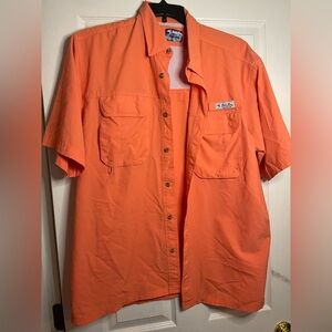 Bimini Bay Orange Fishing shirt Lightweight Fabric size mens XL